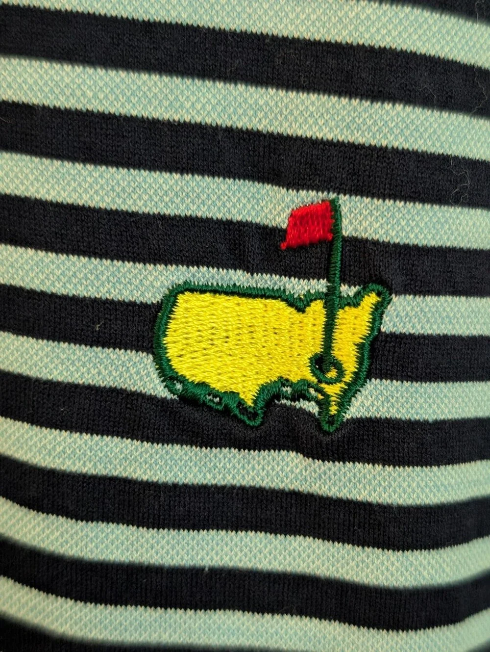 Bobby Jones Masters‎ Polo Navy Striped Polo with Masters Logo